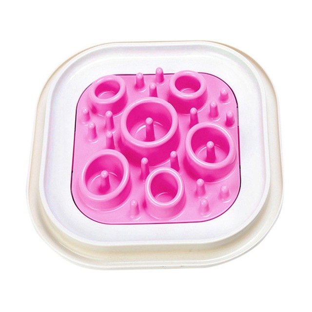 Pet Maze Bowl for Developing Healthy Diet Dogs Plastic Food Slowing Eating Speed Feeding Bowl