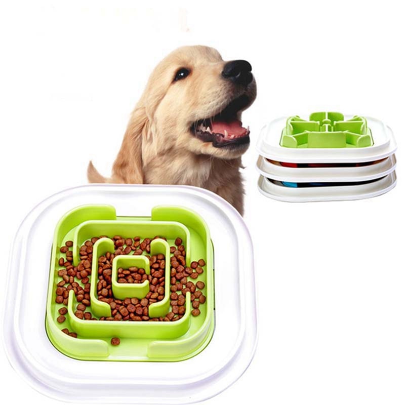 Pet Maze Bowl for Developing Healthy Diet Dogs Plastic Food Slowing Eating Speed Feeding Bowl