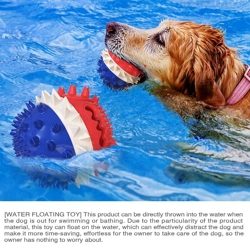 Dog Toy Rubber Ball Chew Dispenser Leakage Food Play Ball Interactive Pet  Teething Training