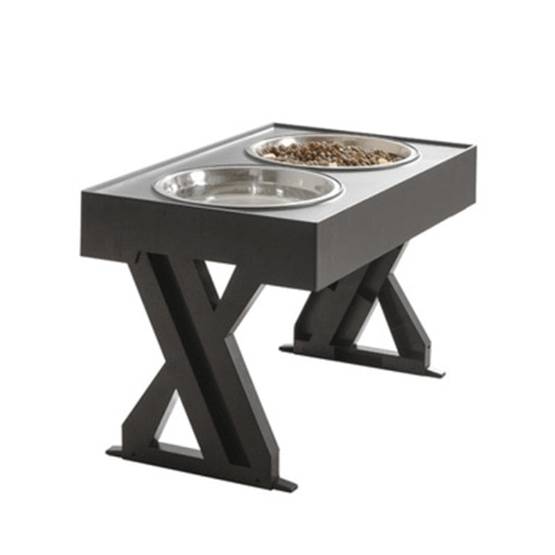 Anti-Slip Elevated Double Dog Bowls Stainless Steel Water Food Container Adjustable Height Pet Feeding Dish Feeder