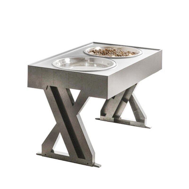Anti-Slip Elevated Double Dog Bowls Stainless Steel Water Food Container Adjustable Height Pet Feeding Dish Feeder