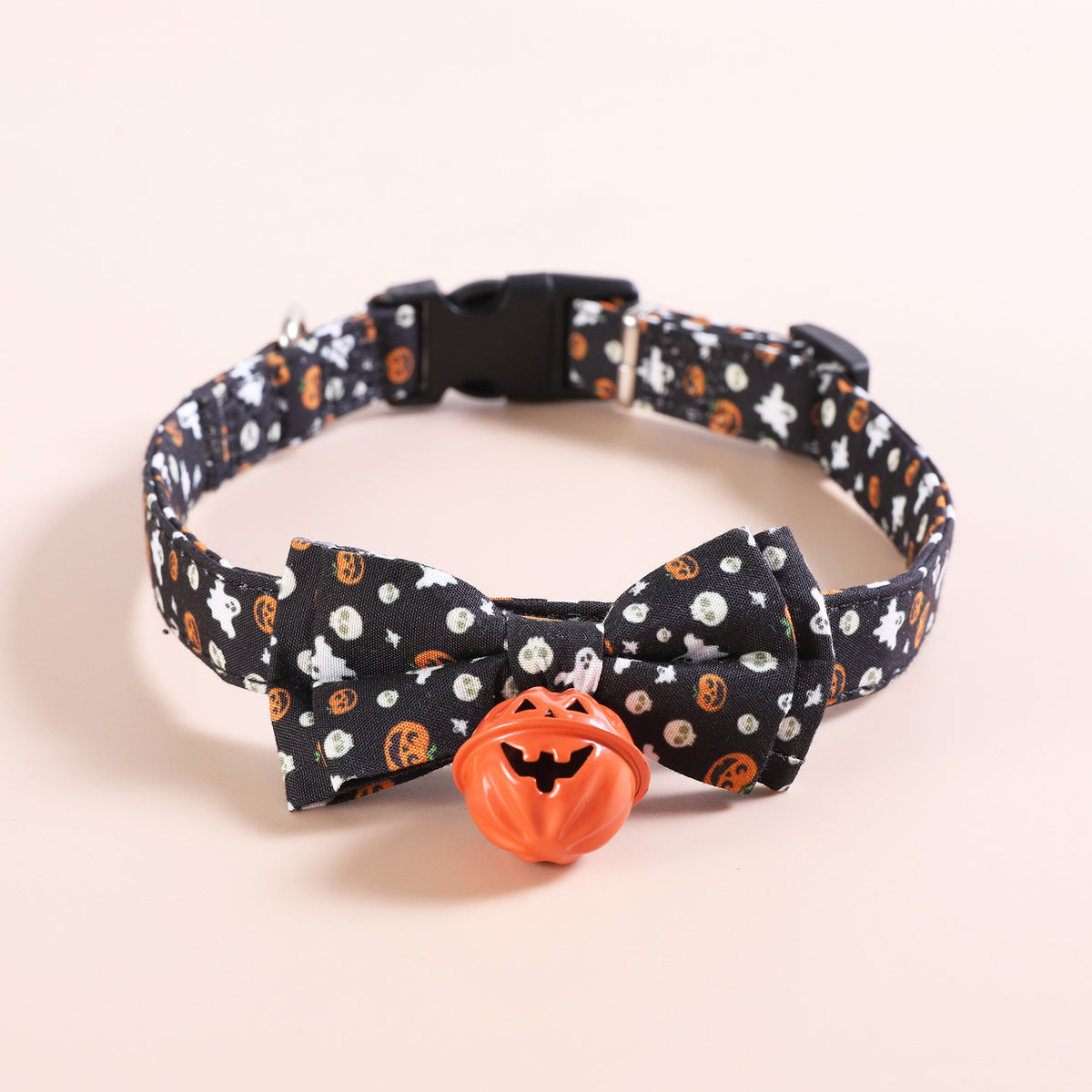 Halloween Pet Collars Dog Collars Festive Collars Leash Pumpkin Bells with Smiley Faces