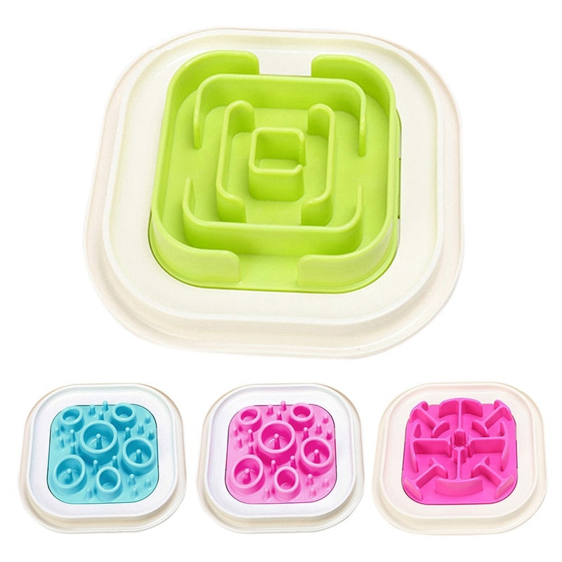 Pet Maze Bowl for Developing Healthy Diet Dogs Plastic Food Slowing Eating Speed Feeding Bowl