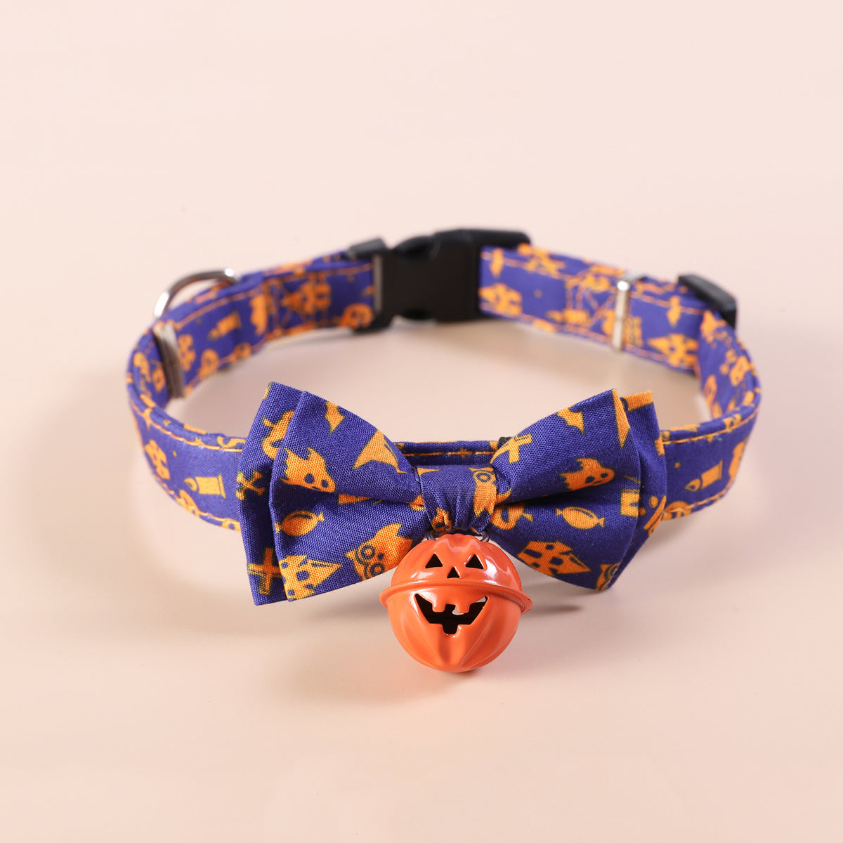 Halloween Pet Collars Dog Collars Festive Collars Leash Pumpkin Bells with Smiley Faces