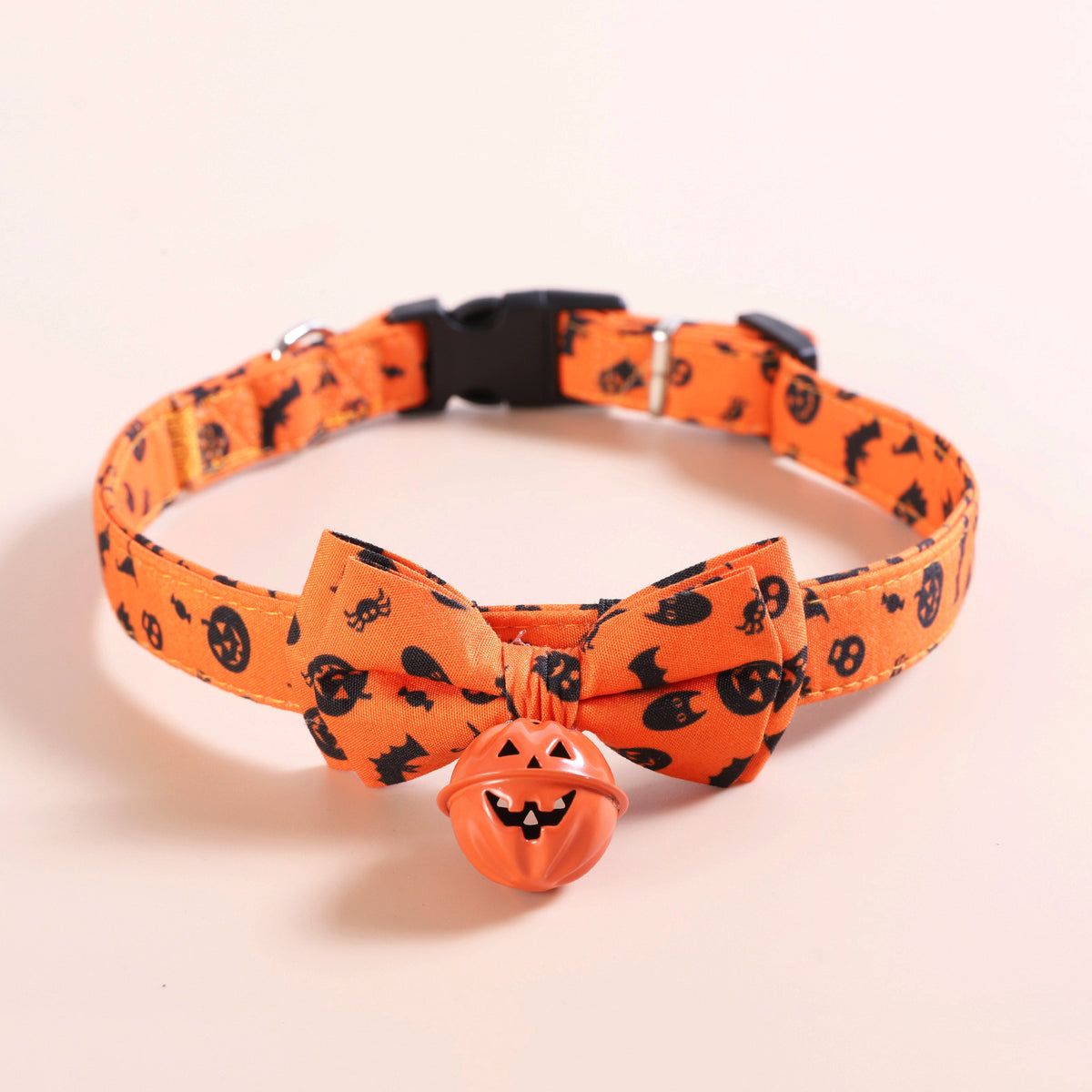Halloween Pet Collars Dog Collars Festive Collars Leash Pumpkin Bells with Smiley Faces