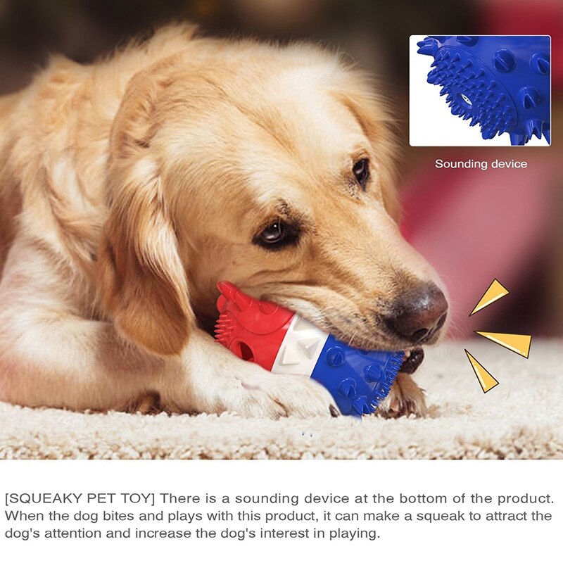 Dog Toy Rubber Ball Chew Dispenser Leakage Food Play Ball Interactive Pet  Teething Training