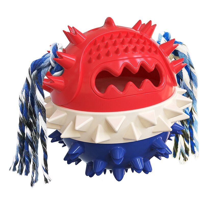 Dog Toy Rubber Ball Chew Dispenser Leakage Food Play Ball Interactive Pet  Teething Training