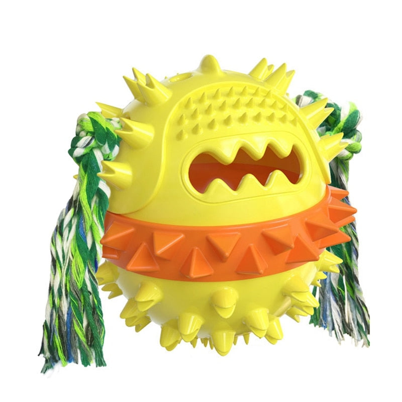 Dog Toy Rubber Ball Chew Dispenser Leakage Food Play Ball Interactive Pet  Teething Training
