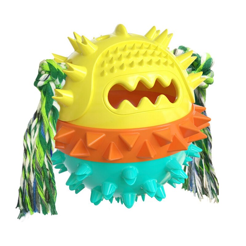 Dog Toy Rubber Ball Chew Dispenser Leakage Food Play Ball Interactive Pet  Teething Training